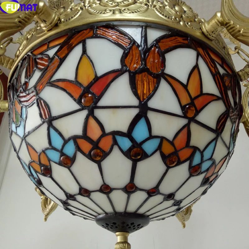 Стеклянный абажур FUMAT в стиле барокко люстры с витражом Тиффани лампы для