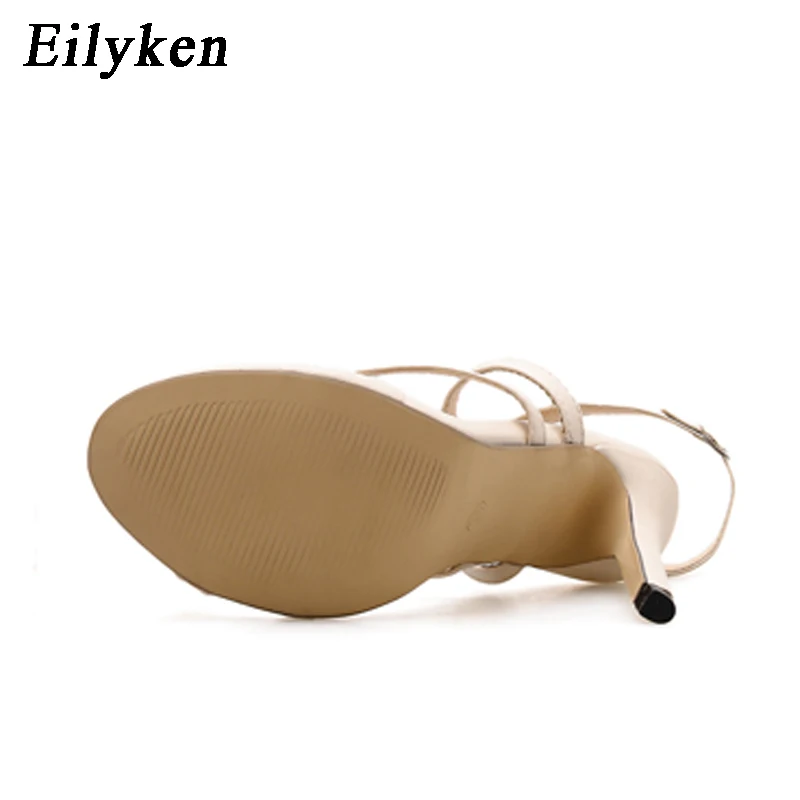 Eilyken/Модные женские босоножки на высоком каблуке с бантом; пикантные туфли с открытым носком; Новинка года; вечерние женские босоножки с ремешком и пряжкой