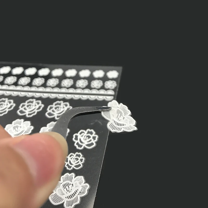 Новинка 1 лист 3D водяные наклейки для ногтей стикер дизайна белый кружевной микс