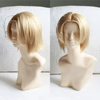 Термостойкий парик для косплея Hetalia Axis Powers, Канада, Мэтью Уильямс, Короткие Смешанные светлые волосы + бесплатная шапочка для парика