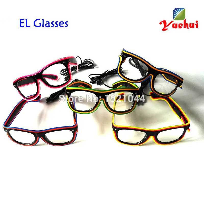 Двухцветные светодиодные очки со звуковой активацией светящиеся для вечеринки