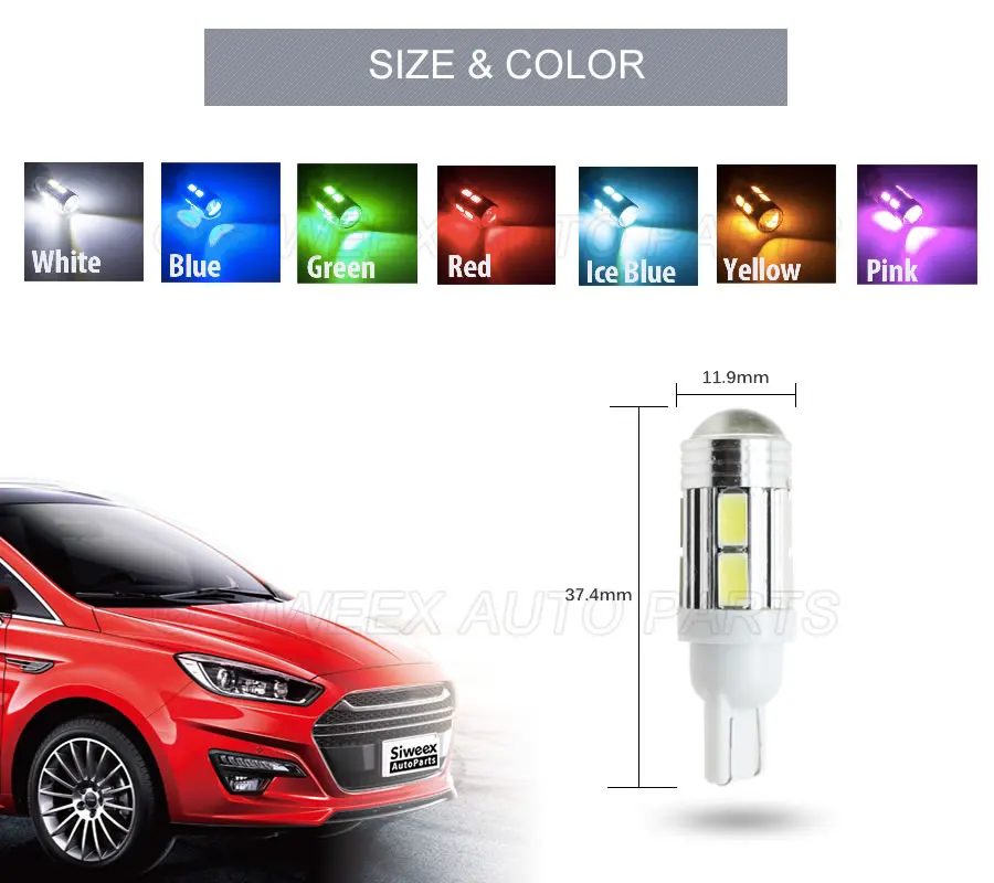 Светодиодсветильник лампы T10 194 W5W 10 SMD 5630 автомобильный Стайлинг