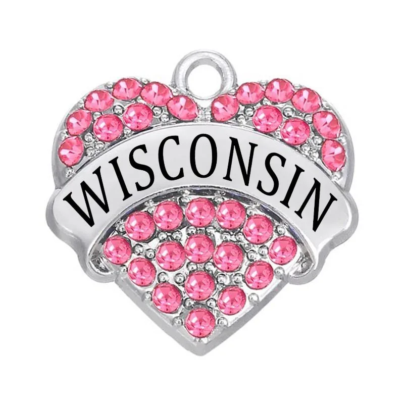 Ожерелье серьги делая штат Висконсин сердце горный хрусталь ювелирные изделия