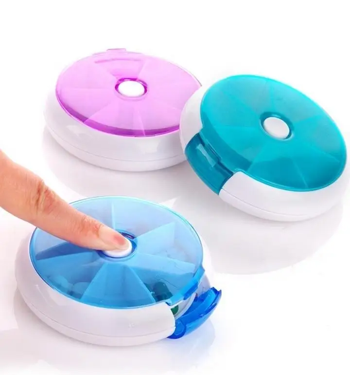 1 шт. простой Еженедельный вращающийся чехол органайзер для таблеток портативный