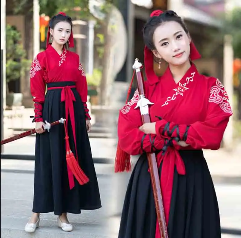 Пары Hanfu китайские древние традиционные Комплекты Одежда на Хэллоуин для косплея
