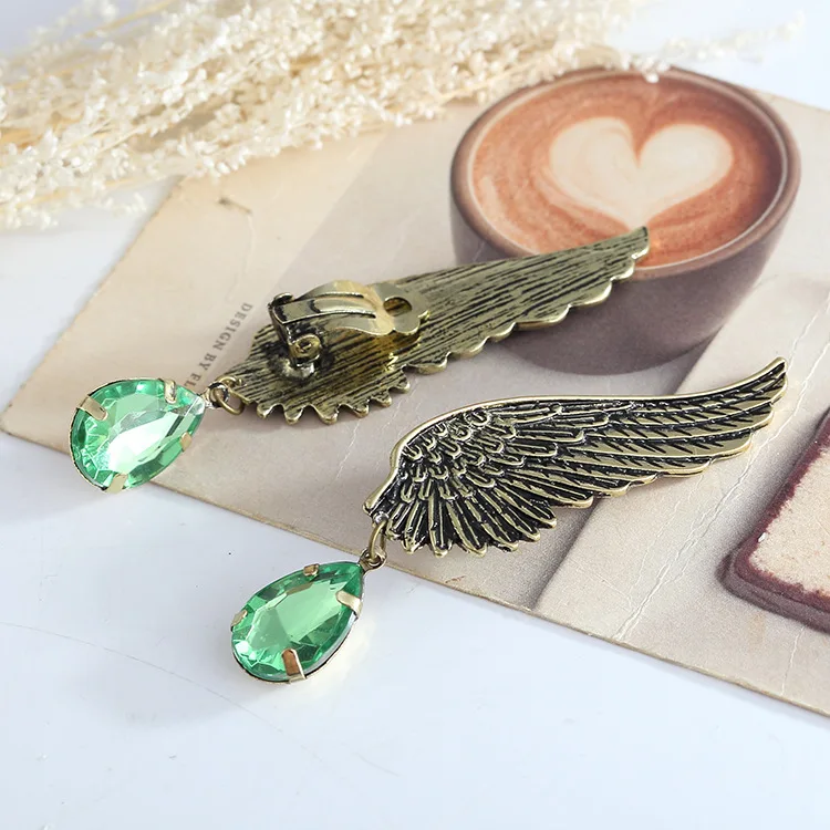 Угловые Крылья клипсы для ушей серьги-клипсы женщин Винтажные Ювелирные изделия