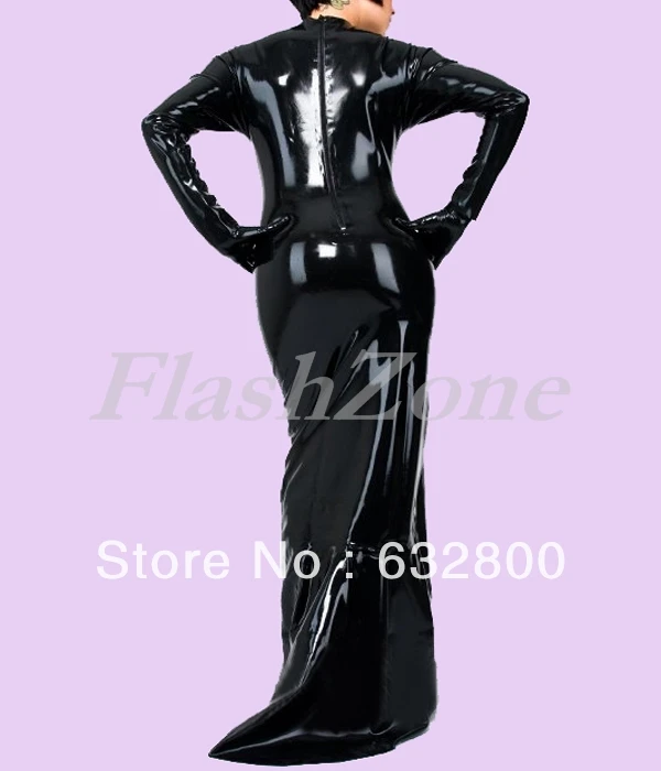 Модное Длинное латексное платье + съемные перчатки|glove picture|dress waterglove photo |