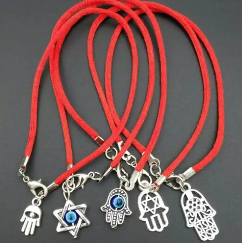 Браслет ручной работы KABBALAH 10 шт. смешанный цветной браслет Hamsa Fatima для рук