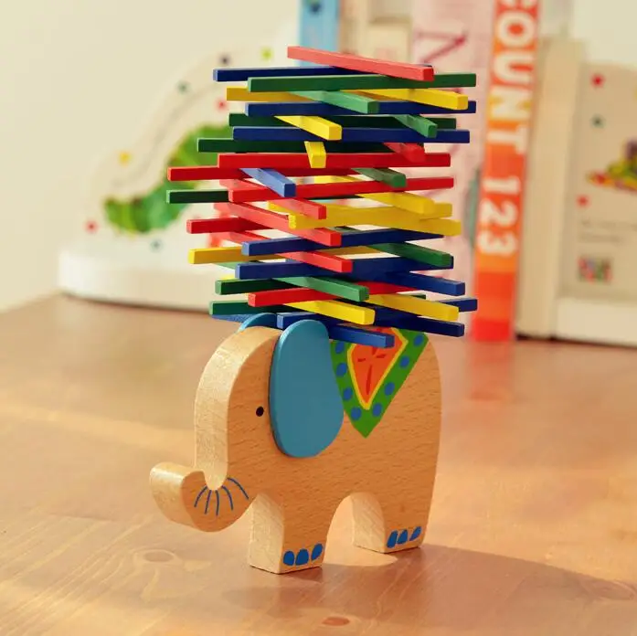 Детские Настольные игры домино башня игра Montessori игрушки 3D верблюд слон