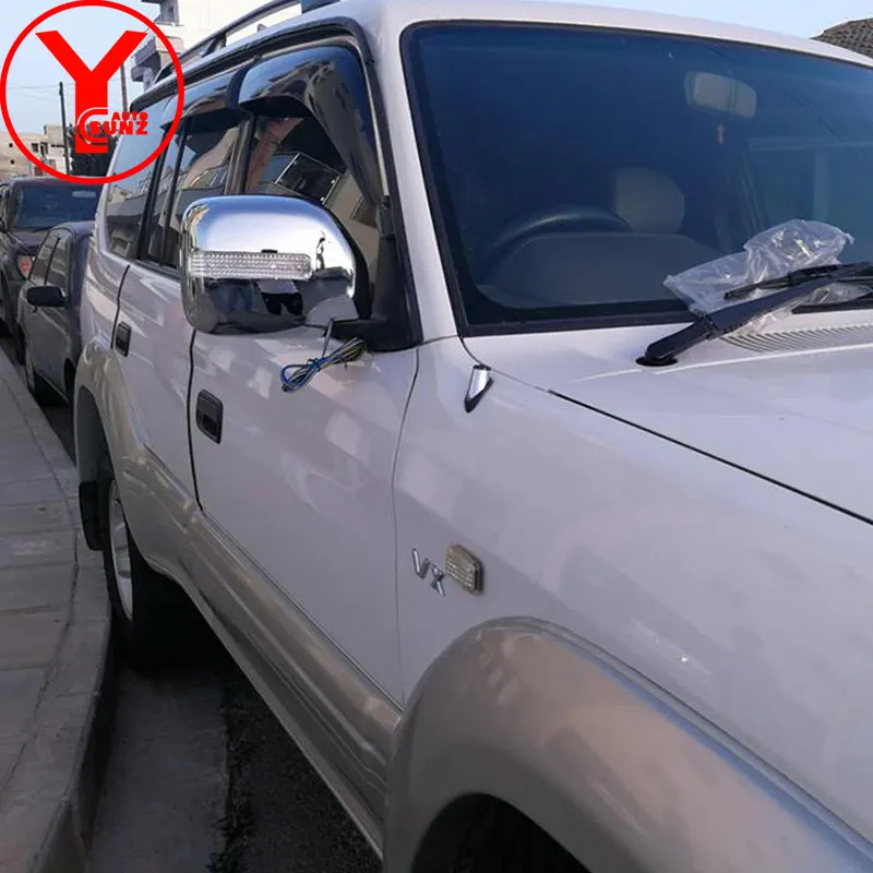 Хромированная крышка зеркала заднего вида с светильник для Toyota Land cruiser Prado fj90 3400 спойлер аксессуары для стайлинга автомобилей для fj90 YCSUNZ