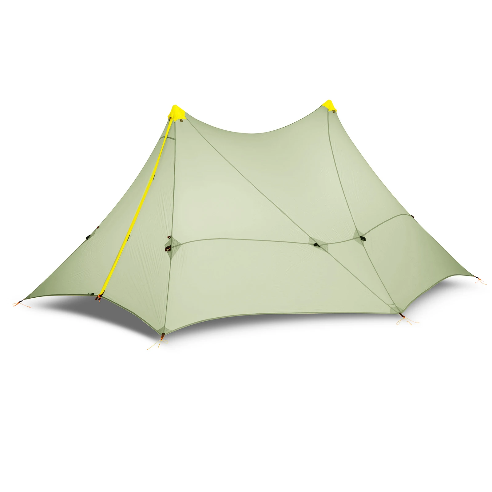 greyish-green Сверхлегкий 870 г палатки кемпинга 6 человек по 4-м временам года туристические палатки брезент для 20D 2-сторонняя силиконовое покрытие нейлон бесштоковый большая палатка - Цвет: greyish-green