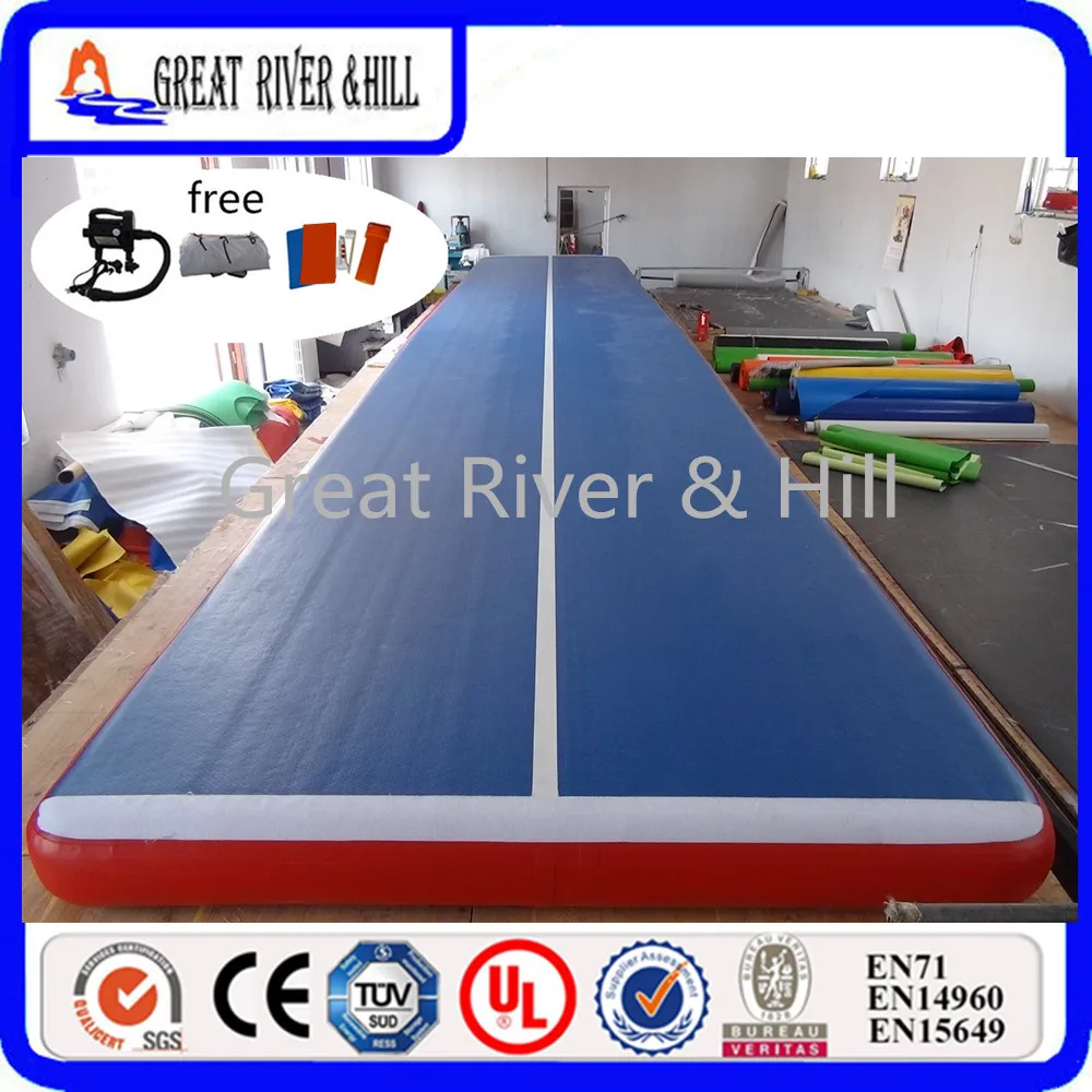 

Hot sale Great river & hill Shipping Popular Inflatable Gym Mat/Inflatable Air Track 10m x2m x20cm