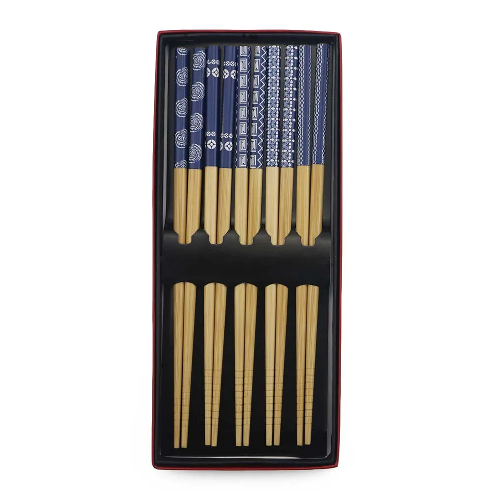 5Pairs Mix Set 5 пар деревянный в китайском стиле многоразовые палочки для еды китайская посуда для еды ручной работы натуральная палочка для еды подарок для друзей - Цвет: 5Pairs Mix Set