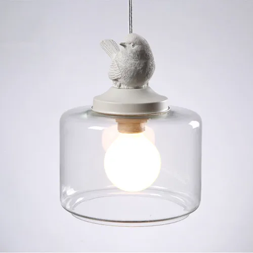 Single glass bird Подвесной светильник для ресторана в скандинавском стиле; подвесной светильник в виде одной стеклянной птицы - Цвет корпуса: Single glass bird