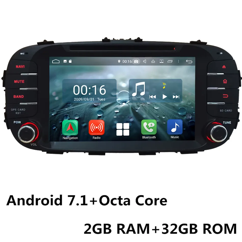 Android 7.1 x 8Core " Восьмиядерный 4G wifi Android 8,1 4 Гб ОЗУ 64 Гб ПЗУ RDS USB AUX автомобильный DVD мультимедийный плеер Радио стерео для Kia Soul - Цвет: Android 7.1 x 8Core