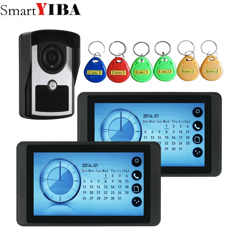 620FCID12 SmartYIBA Все сенсорный ключ " ЖК-дисплей RFID пароль телефон видео домофон комплект+ беспроводной пульт дистанционного управления разблокировка - Цвет: 620FCID12