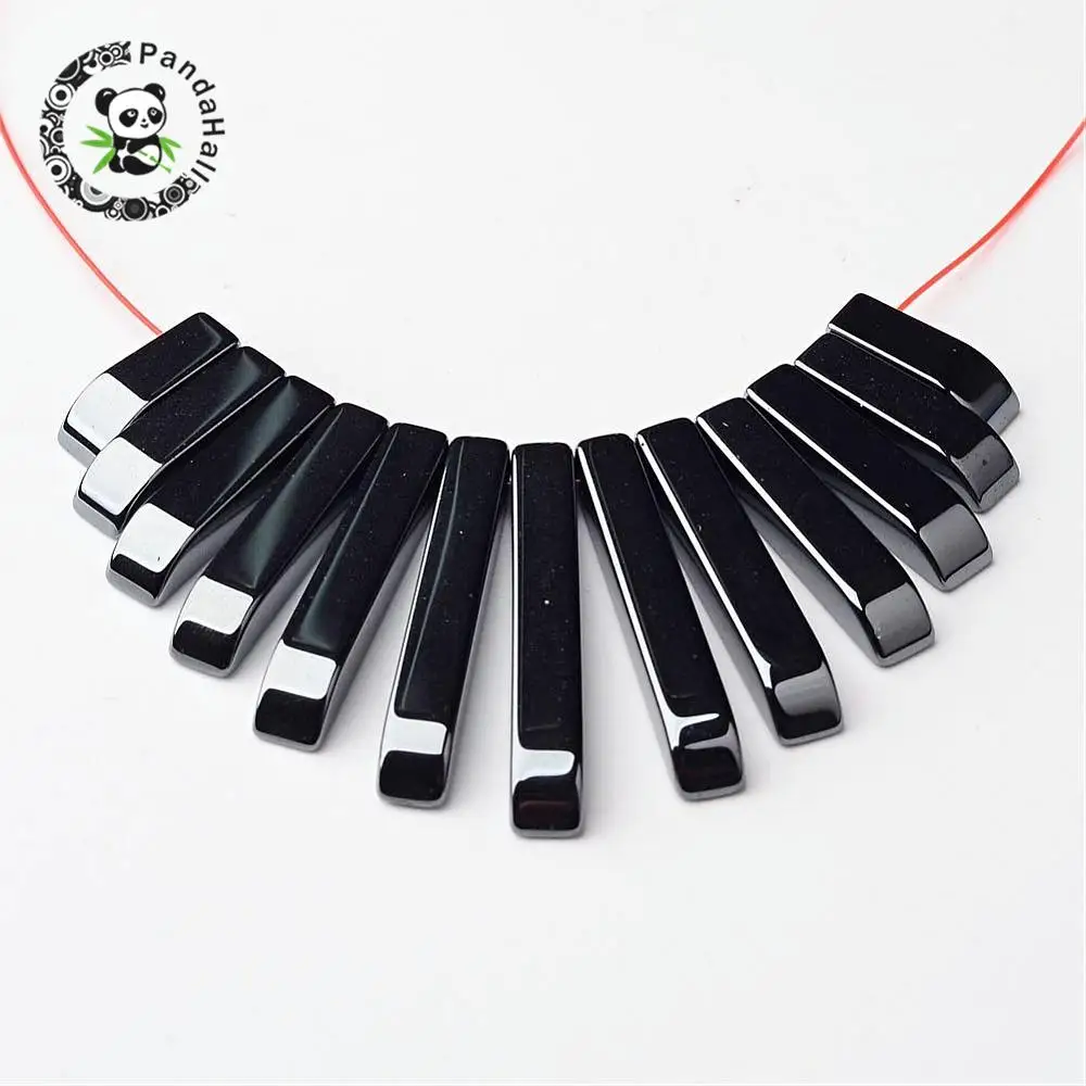 Немагнитные синтетические бусины из гематита черные длина около 12 ~ 29 5 мм ширина 4