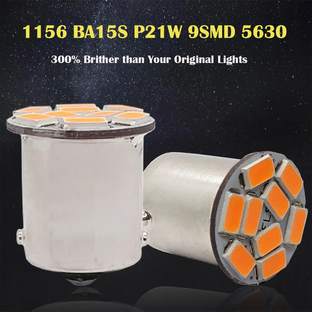 10 шт. BA15S 5630 9SMD светодиодный P21W 1156 светодиодная лампа S25 R5W ные автомобильные лампы