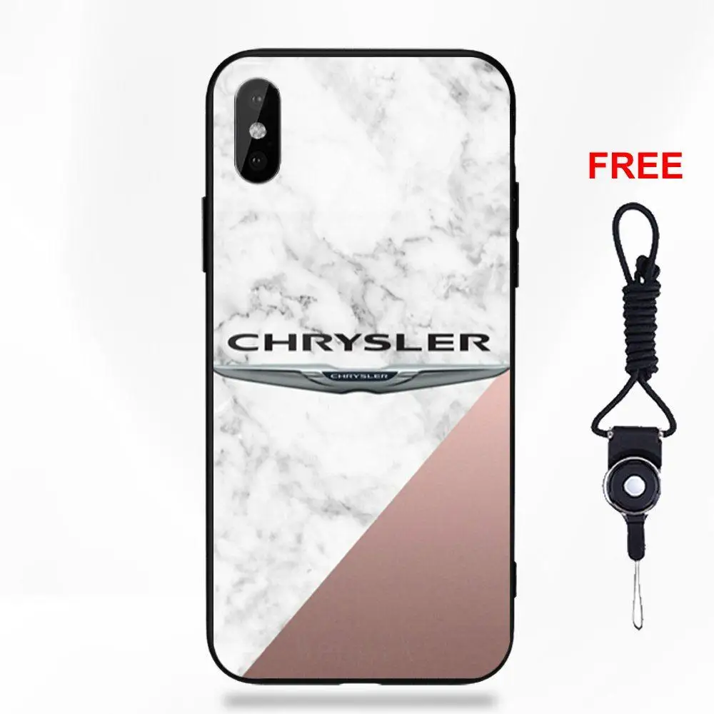 Vvcqod для Apple iPhone 5 5C 5S SE 6 6S 7 8 Plus X XS Max XR мягкая рамка из ТПУ+ чехол из закаленного стекла для телефона с логотипом автомобиля Chrysler