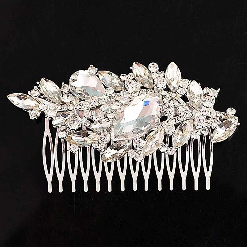 Красивая прическа невесты свадебные украшения brautschmuck невесты Кристальные танцы приятные аксессуары мода все-хрустальные листья расческа