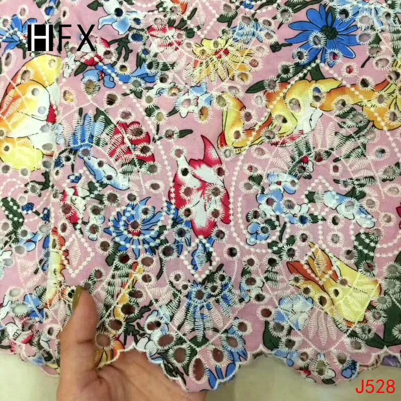 HFX Высококачественная швейцарская вуаль кружева в швейцарской африканская сухая хлопковая кружевная ткань синий нигерийский человек вуаль кружева Y528