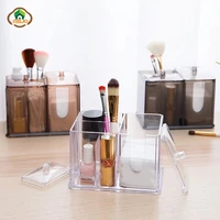 msjo makeup organizer storage boxes bins for desk make up brush cosmetices tool dustproof handle cover plastic box organization