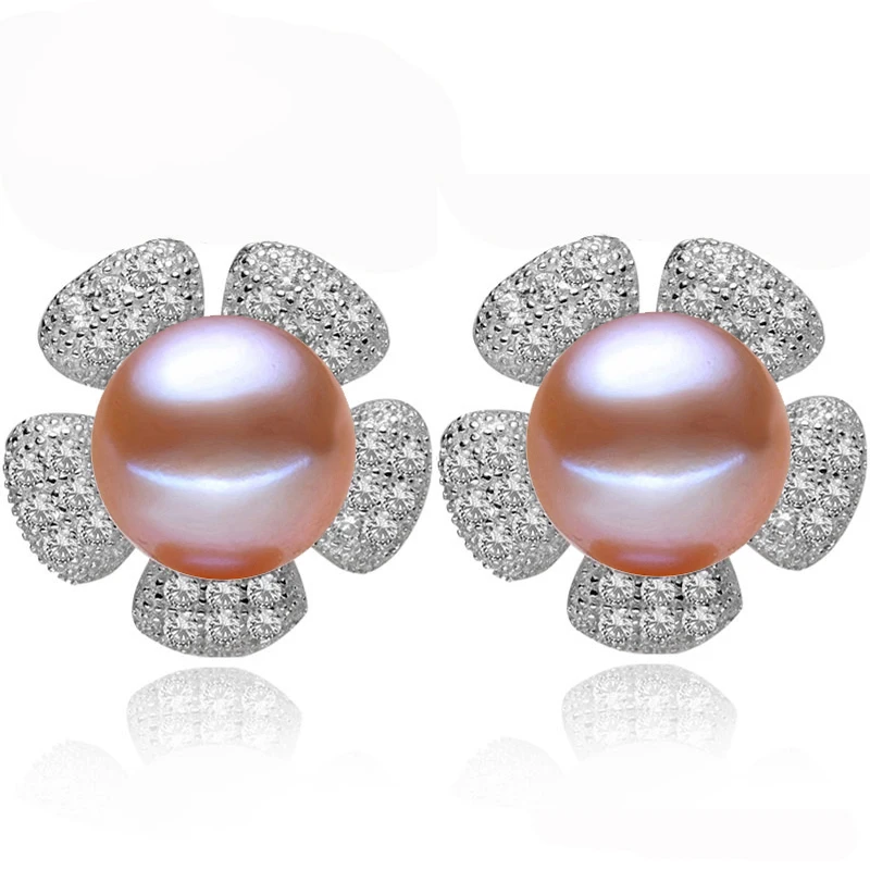 Серьги женские из серебра 925 пробы с пресноводным жемчугом | Украшения и