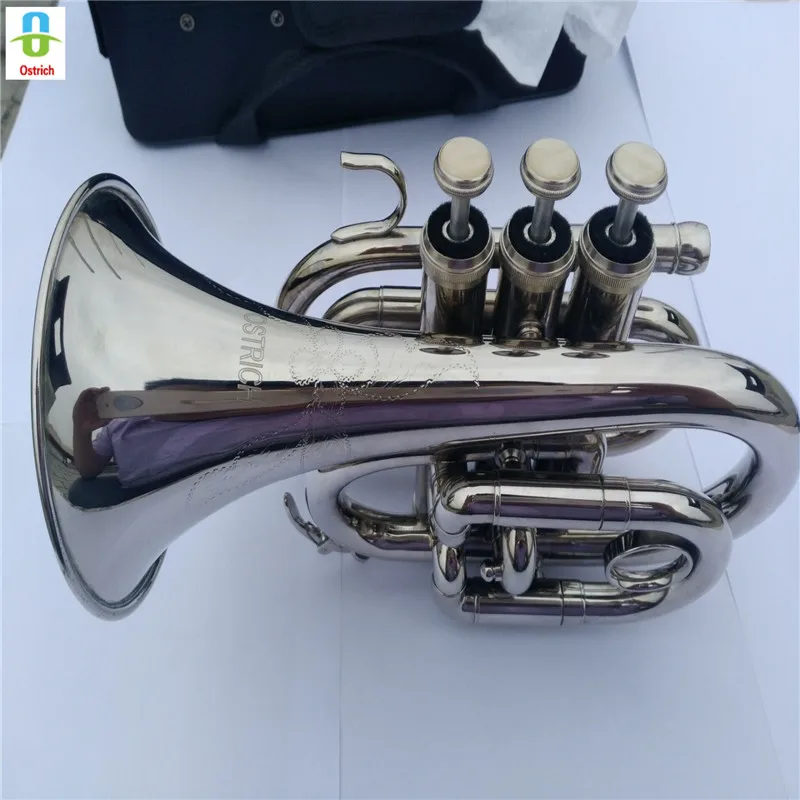 Совершенно новый! Bb посеребренный хромированный Карманный Труба с МП + жесткий