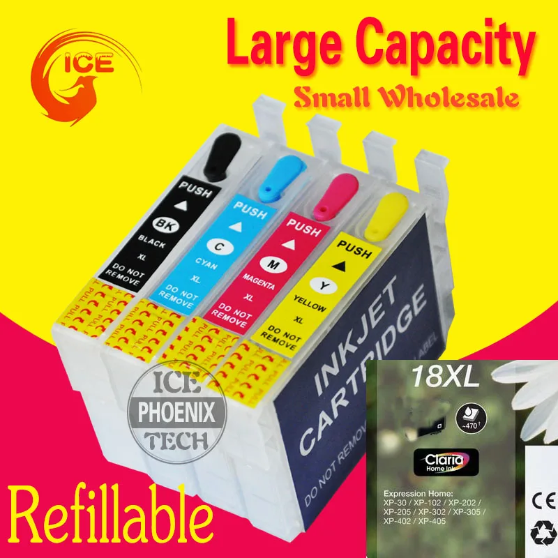 Для печатающей головки Epson XP-102 XP-202 XP-205 XP-215 XP-30 XP-212 XP-412 принтер перезаправляемый