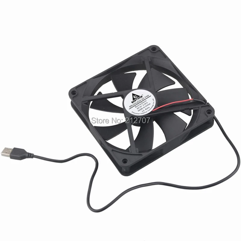 5 шт. Gdstime В USB 140 мм 140x25 бесщеточный компьютерный кулер для процессора охлаждающий