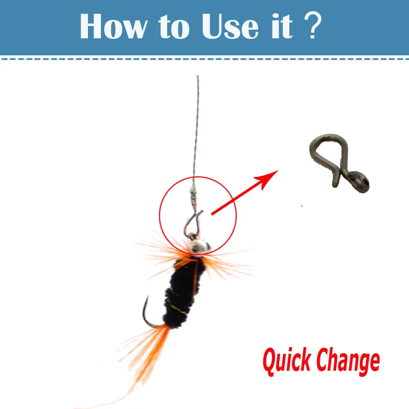 Крючки и аксессуары для приманки Dongbory 20 шт. черные Быстросменные крючки мухи