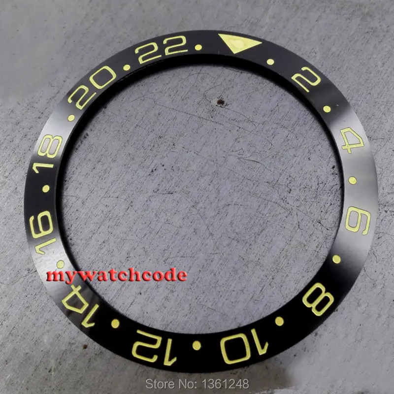 

black ceramic bezel insert yellow make for GMT watch made by parnis factory B10