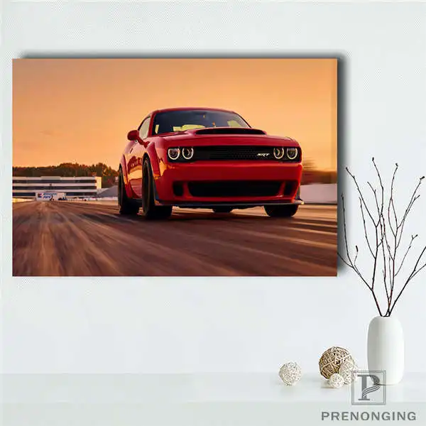 Светло-серый Холст постер из шелковой ткани P0482 DODGE CHALLENGER тюнинг пустынный автомобиль постер с автомобилем большой тонкий#190114@ 06 - Цвет: Светло-серый