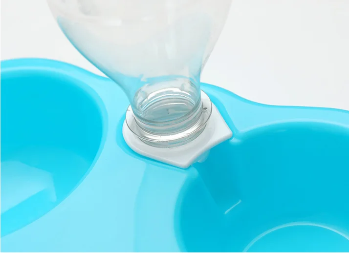 1Pcs Pet Dog Cat Feeder Plastic Dual Port Automatic Feeder Water Drinking Feeding Basin Bowls For Cats Pet Dogs Pet Supplie ZXH