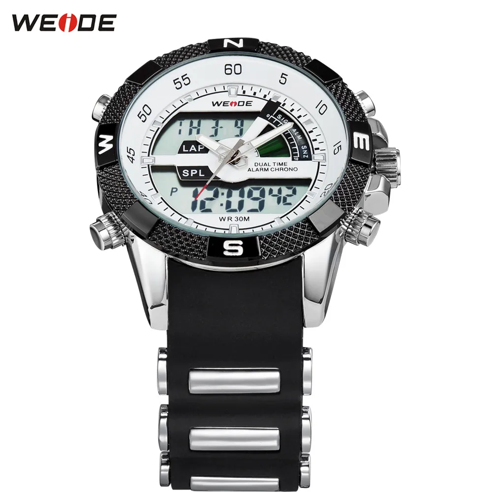 Модные спортивные часы WEIDE Мужские Цифровые кварцевые Светодиодные силиконовые
