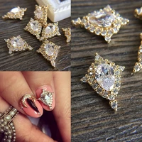 10pcs 3d alloy zircon nail art accessories luxury moon zircon drill nails jewelry top level nail beauty decorations