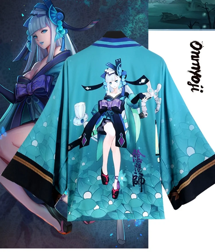 9 цветов, японское кимоно Haori Onmyoji, карнавальный костюм, кардиган, шифоновая накидка, халат, Повседневная накидка, костюмы на Хэллоуин