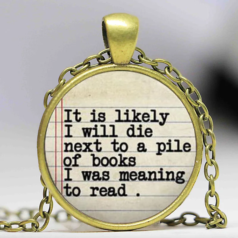 Ожерелье для влюбленных книги в стиле стимпанк с цитатами Очаровательное