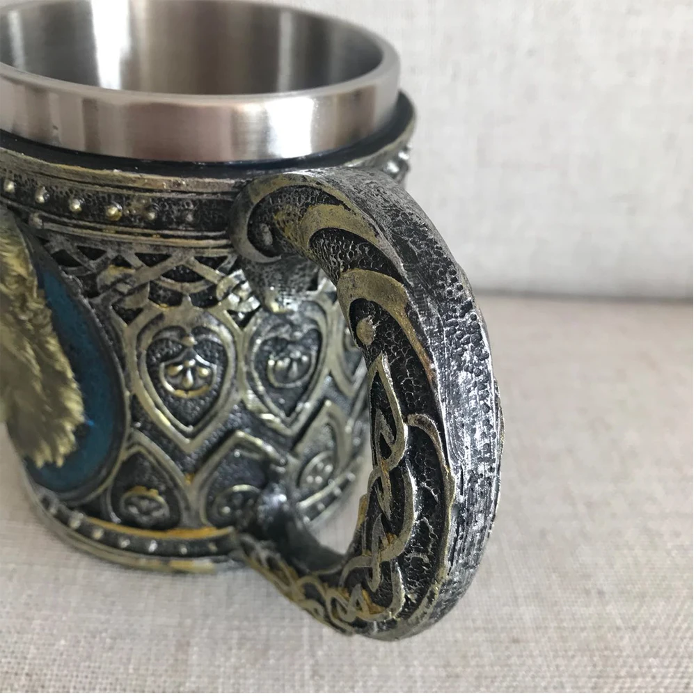 Кофейная кружка игристое пиво животное волк король Танкард чашка из нержавеющей
