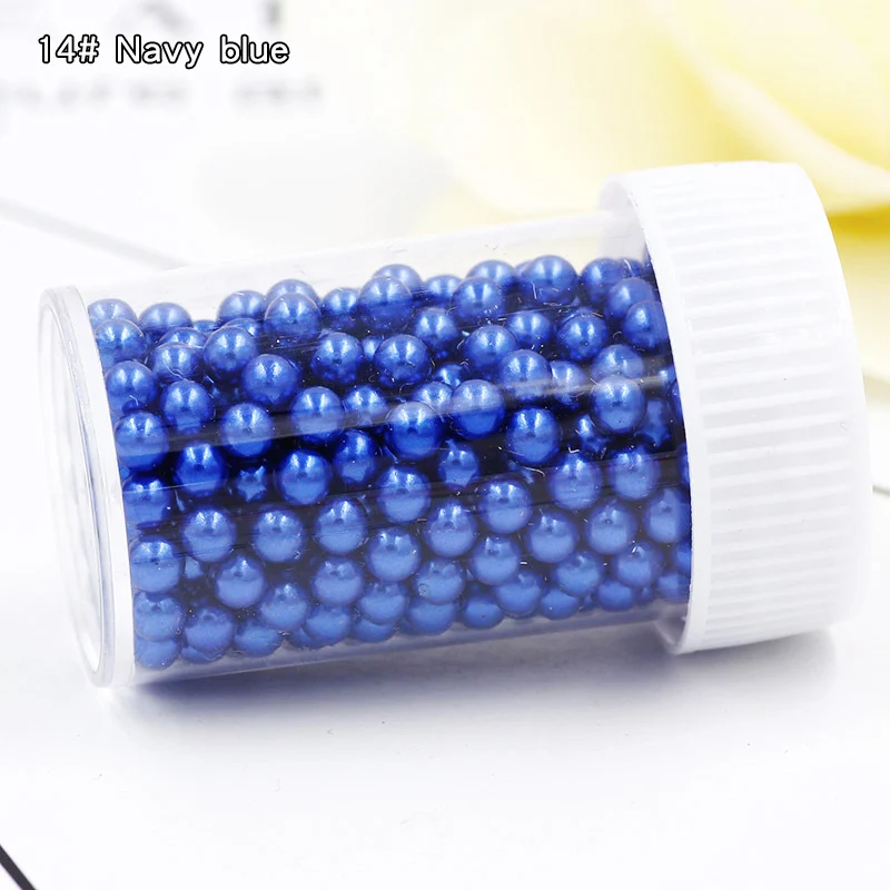 14 Navy blue 380 шт бусины для слаймов DIY аксессуары наполнитель Кристальные частицы грязи имитация жемчуга без отверстий DIY Ювелирные изделия поставки слаймов 4 мм - Цвет: 14 Navy blue