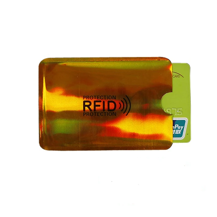 Golden 5 шт. Анти Rfid кошелек Блокировка ридер замок банк держатель для карт ID банковский чехол для карт бизнес защита металлический кредитный алюминиевый - Цвет: Golden
