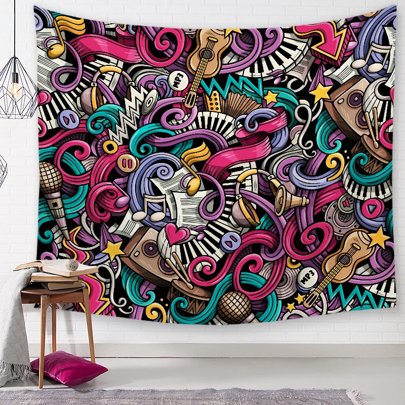 Note Key настенный гобелен индийская МАНДАЛА ГОБЕЛЕН Тай Чи хиппи в стиле бохо