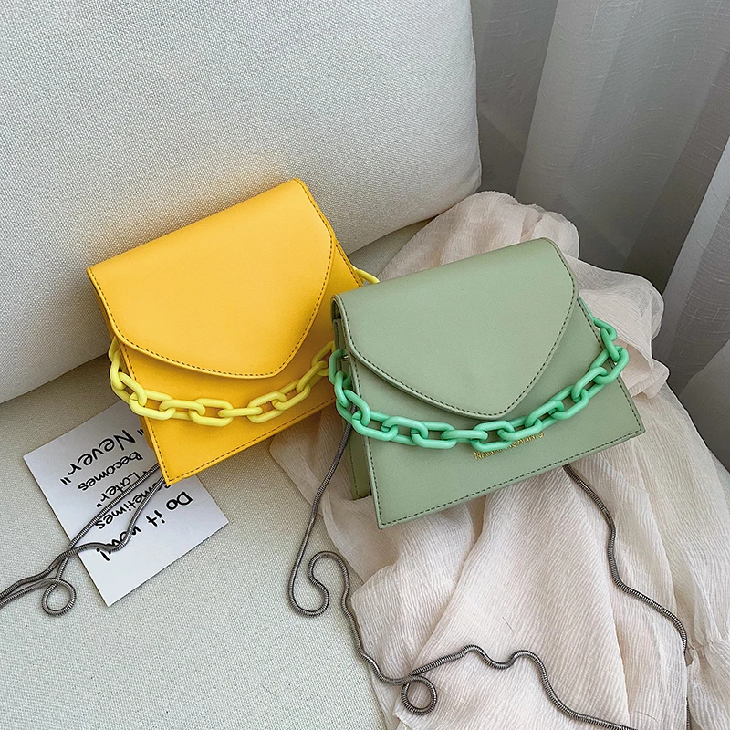 

New Fashion Designer Crossbody Bags for Women 2020 Acrylic Thick Chain Female Shoulder Messenger Bag Lady Handbags Women's Bags