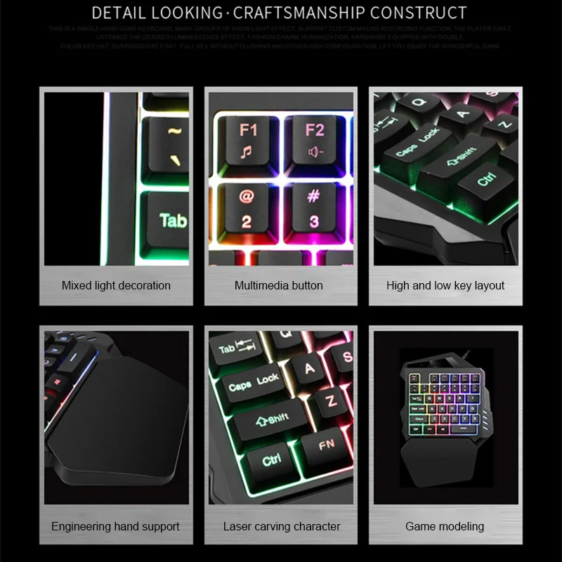 Горячая Проводная игровая клавиатура с одной рукой механическая мини клавиша