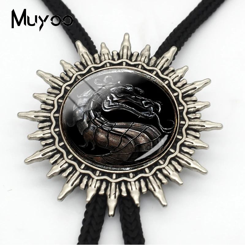 Боло-00162 Дракон Западный Боло Галстук Mortal Kombat бижутерия со стеклянными кабошонами на шею галстук ручной работы ювелирные изделия аксессуары Подарки