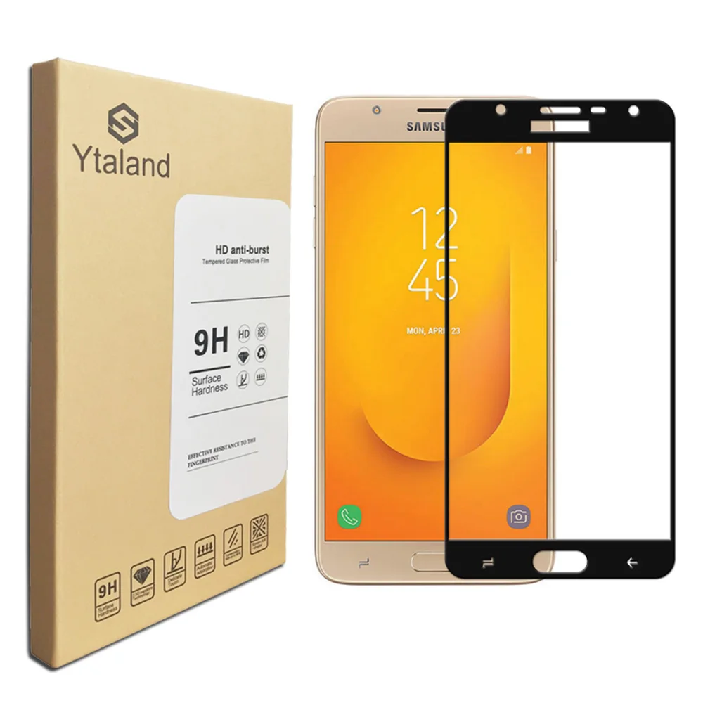 Ytaland для Samsung J7 Dou Premium полное покрытие закаленное стекло Защита экрана усиленная