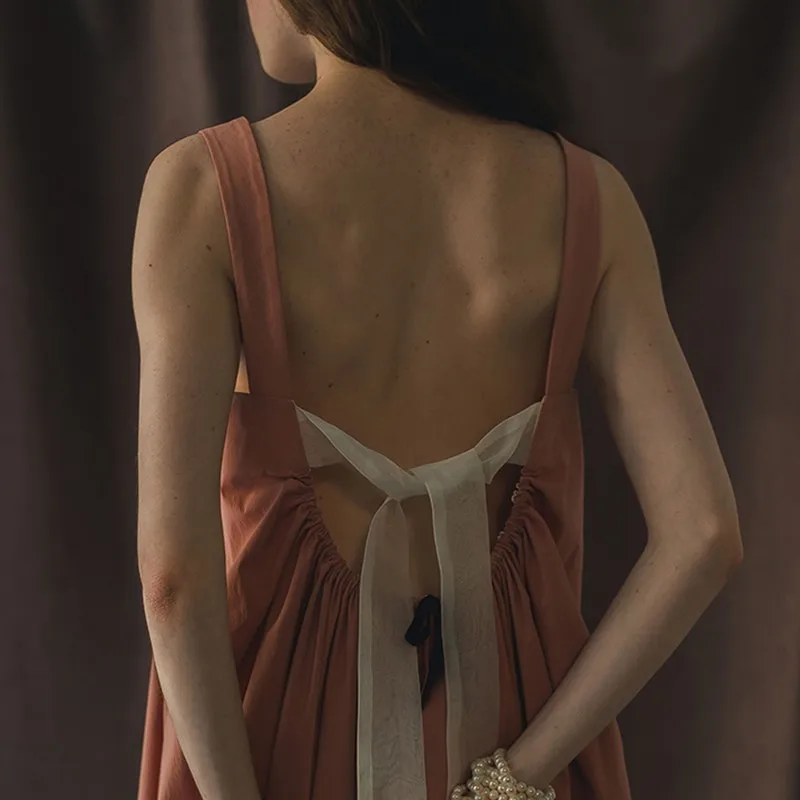 TWOTWINSTYLE летнее женское платье с открытыми плечами и открытой спиной без рукавов