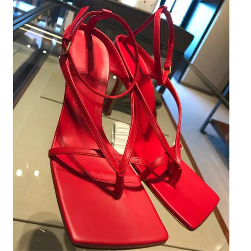 Обувь с поперечными ремешками Zapatos De Mujer сэндвич носком сандалии квадратным