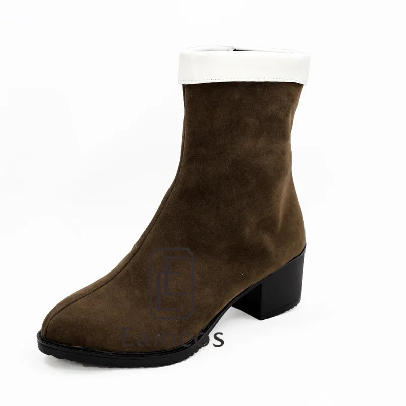 

Anime Danganronpa V3 Harukawa Maki Cosplay Halloween Party Shoes Brown Boots Custom Made