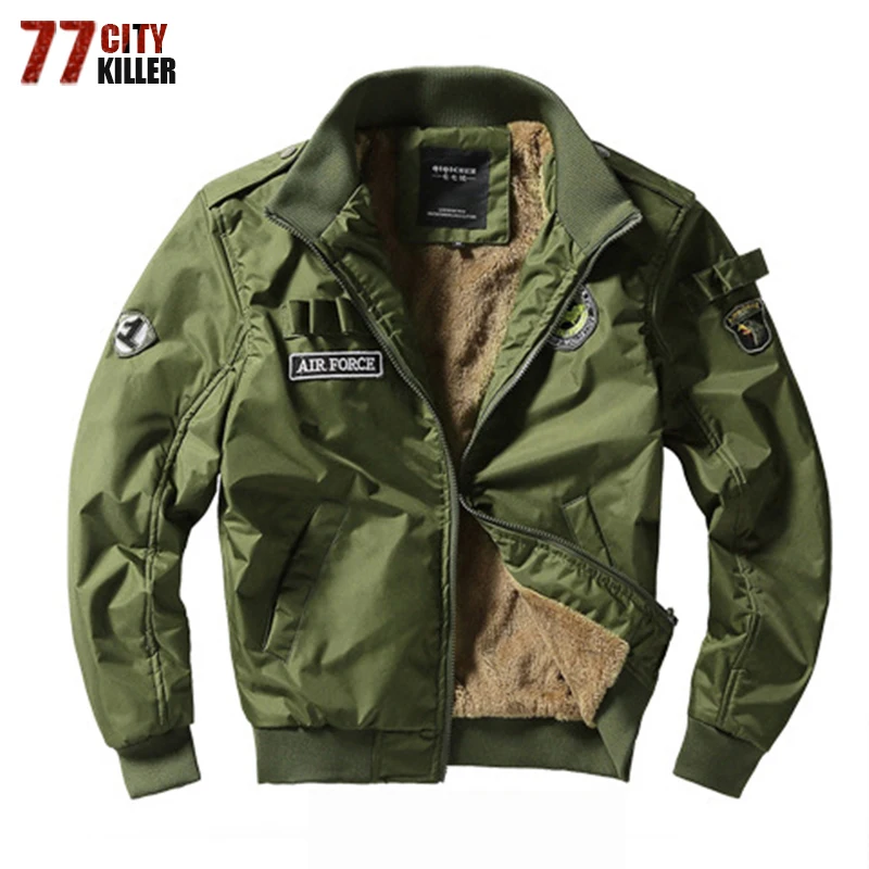 77City Killer Army Green Men Jackets The New Military Air Force Thicken Outerwear 2020 Fashion Winter Coat Male J2113A | Мужская одежда